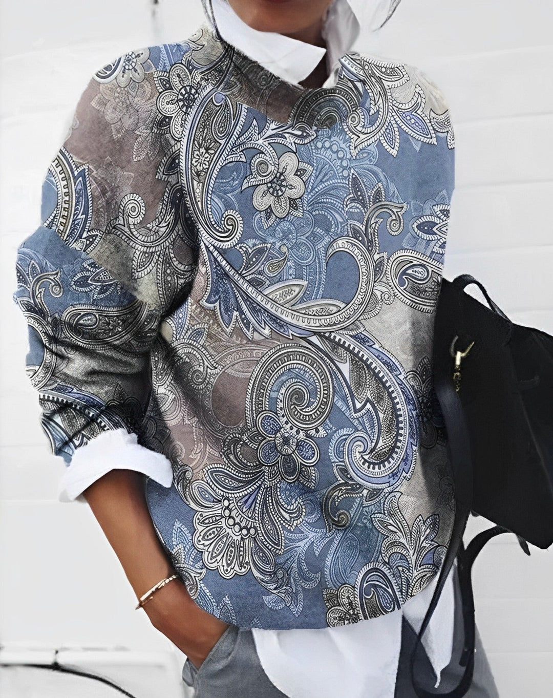 Women's Layered Printed Top | Long Sleeve