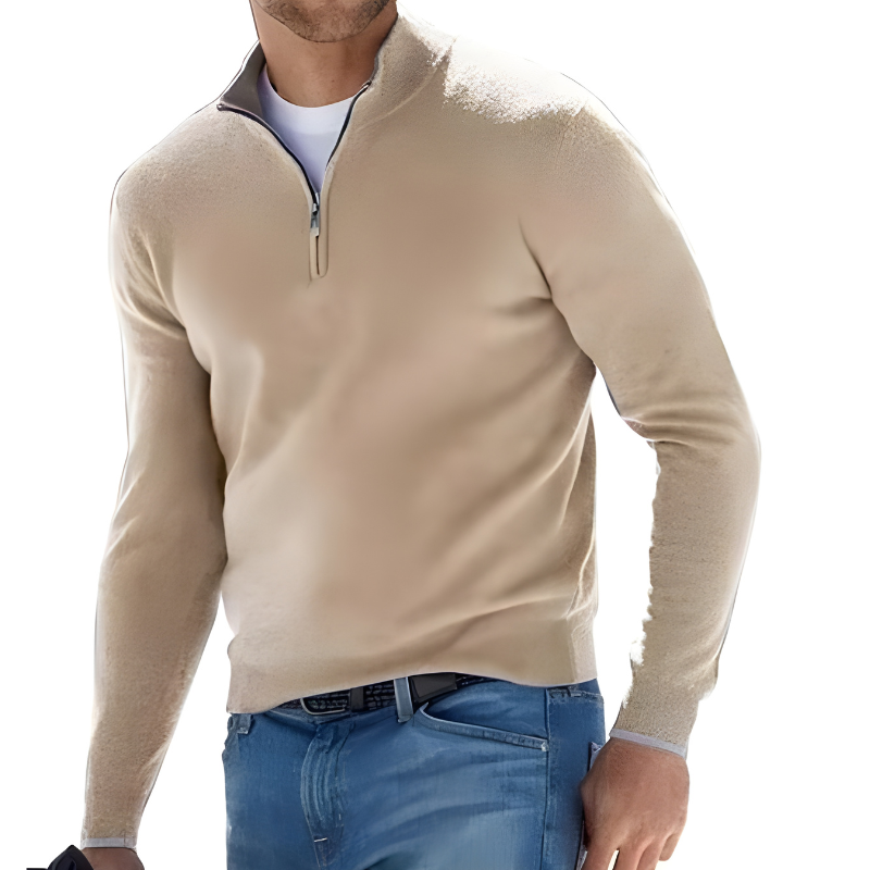 Men's Quarter Zip Knit Sweater | Winter