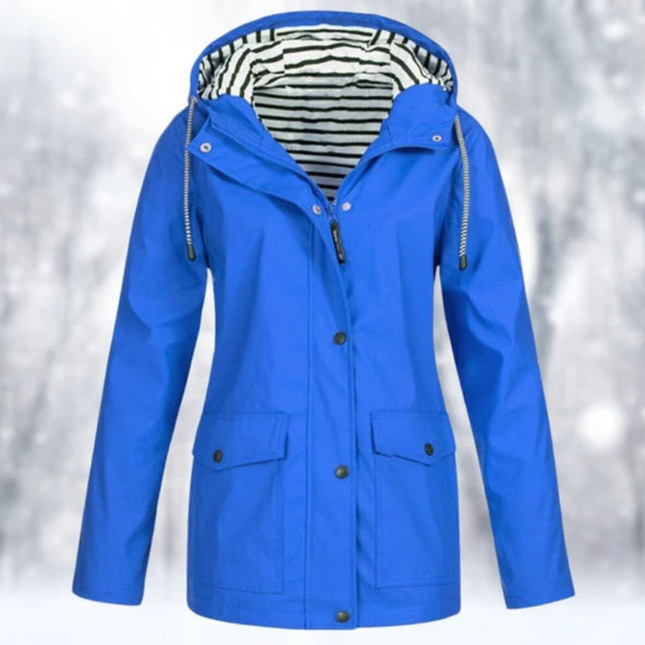 Women's Button Down Rain Jacket | Hooded
