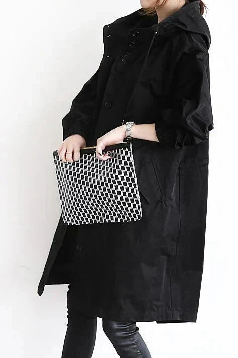 Long imperméable à capuche pour femme | Coupe oversize
