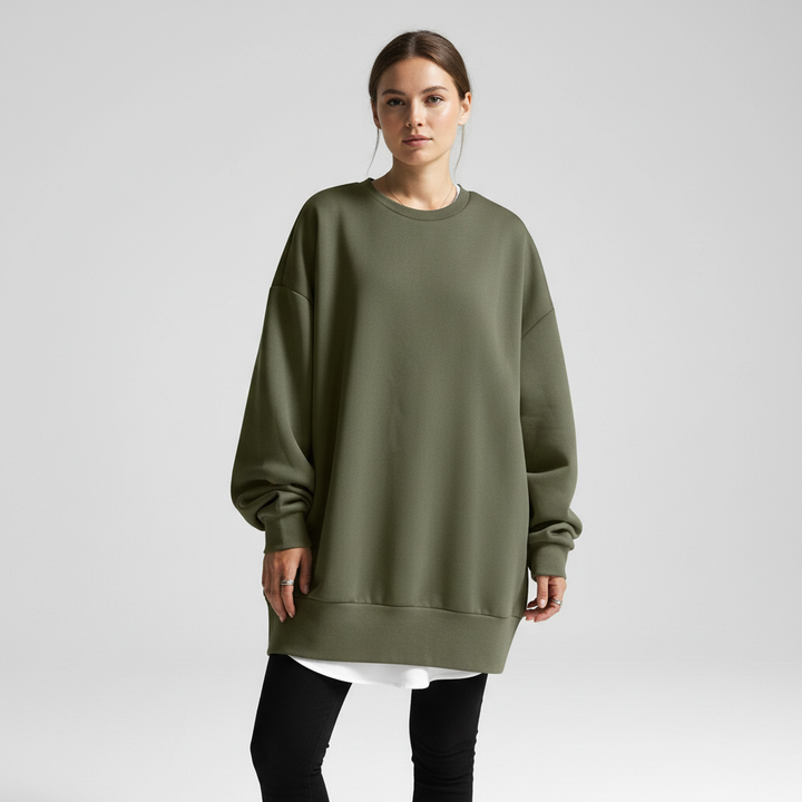 Women's Oversized Drop Shoulder Sweatshirt | Long Sleeves