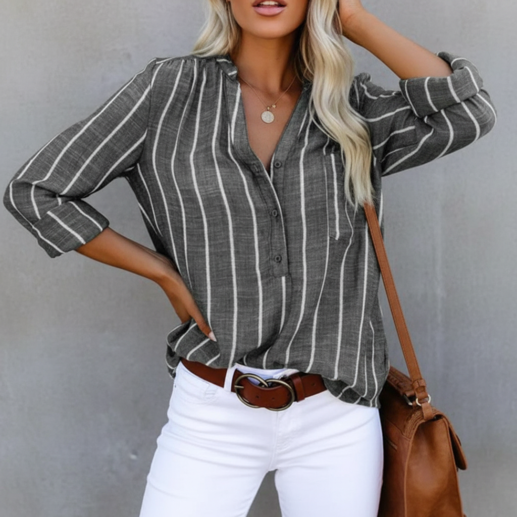 Women's Summer Striped Shirt | Long Sleeves