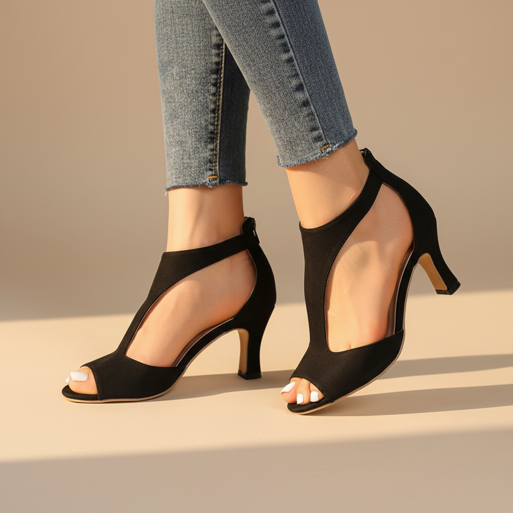 Women's Cutout T-Strap Heels | Casual