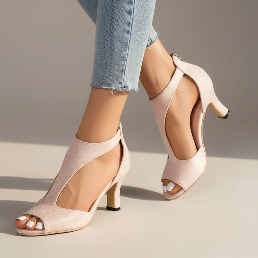Women's Cutout T-Strap Heels | Casual