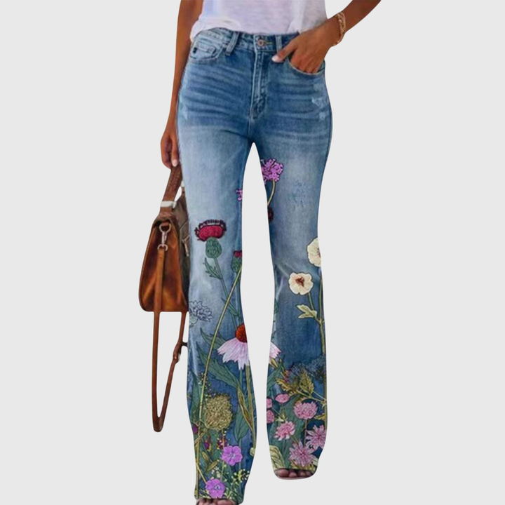 Women's Casual Summer Floral Pants | Mid Rise
