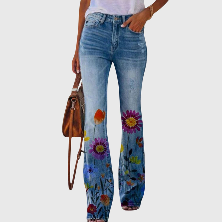 Women's Casual Summer Floral Pants | Mid Rise
