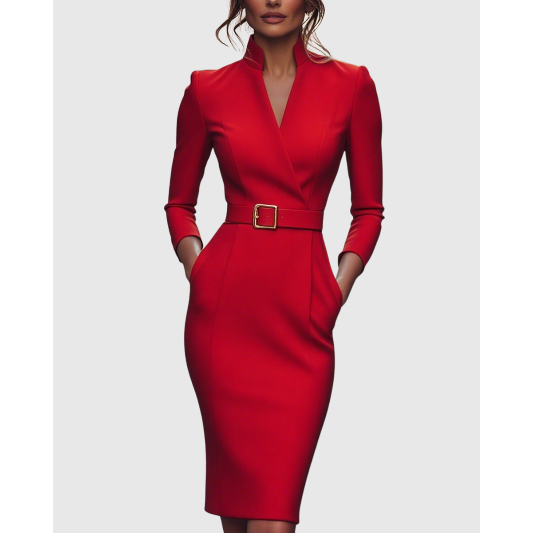 Women's Chique Long Sleeve Formal Blazer Dress | Midi