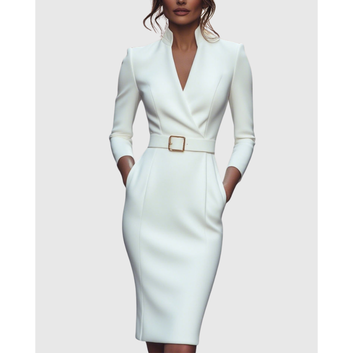 Women's Chique Long Sleeve Formal Blazer Dress | Midi
