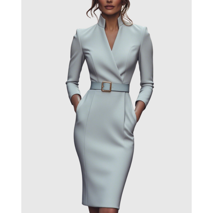 Women's Chique Long Sleeve Formal Blazer Dress | Midi