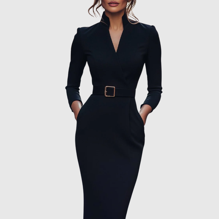 Women's Chique Long Sleeve Formal Blazer Dress | Midi