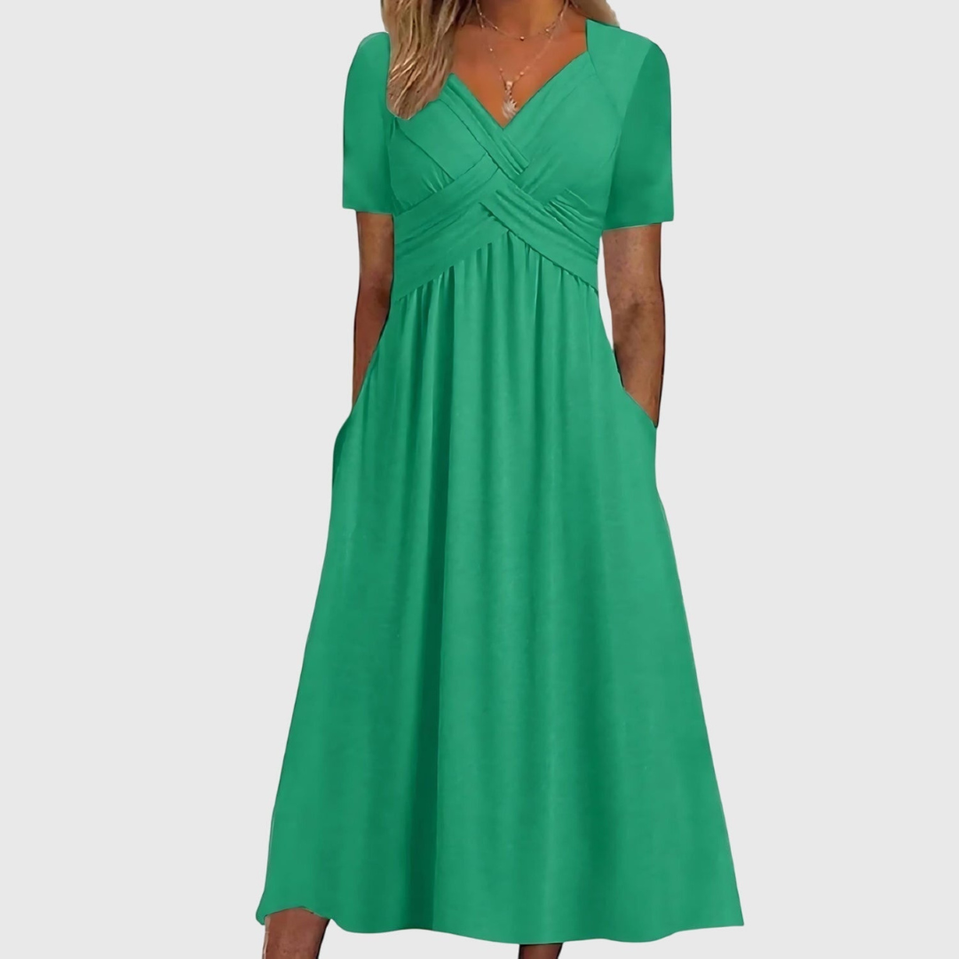 Women's Elegant Wedding Guest Wrap Dress | Midi