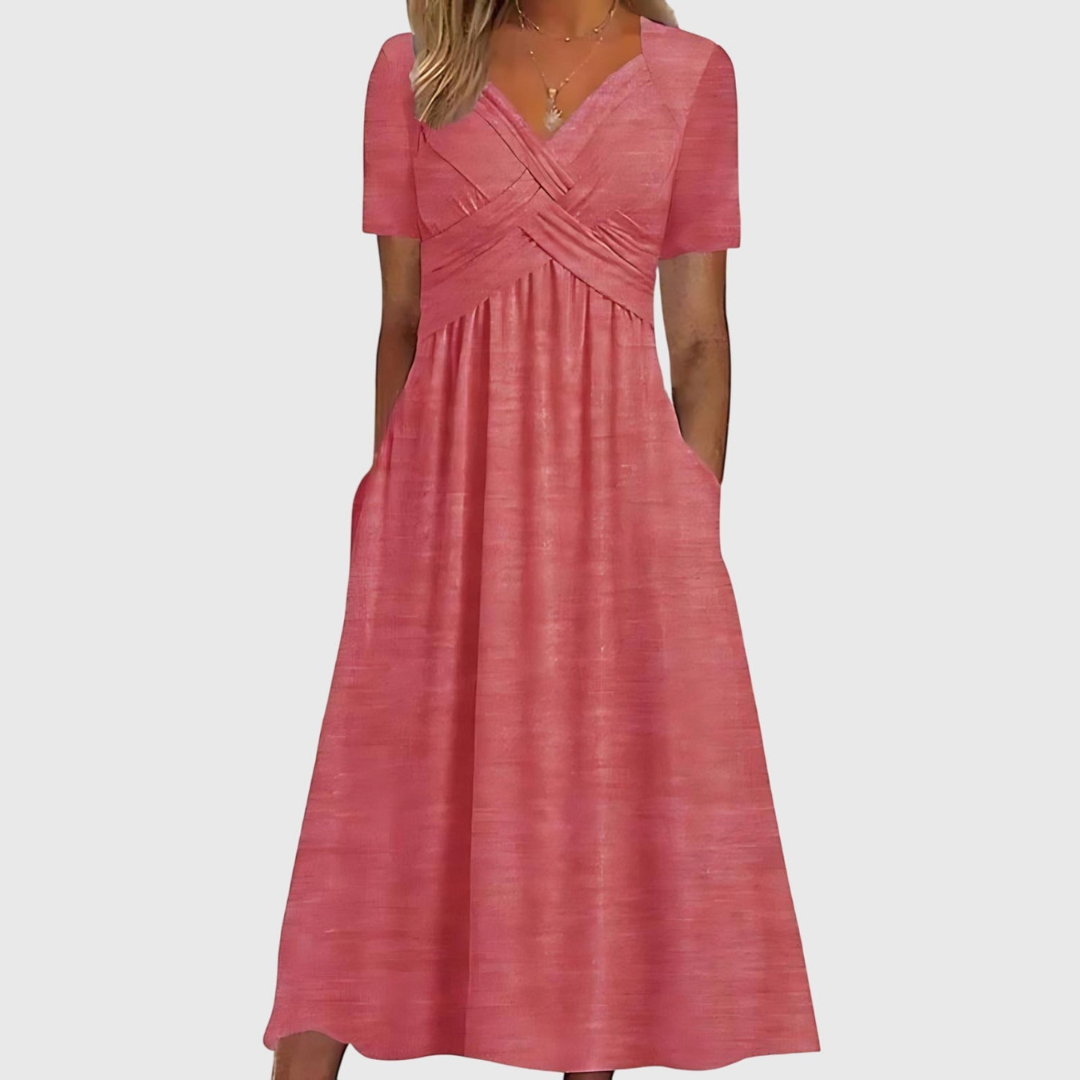Women's Elegant Wedding Guest Wrap Dress | Midi