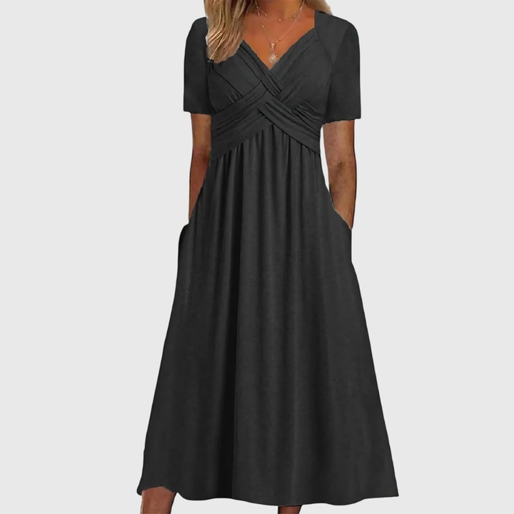 Women's Elegant Wedding Guest Wrap Dress | Midi