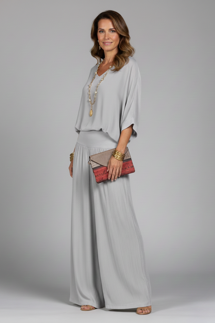 Women’s Elegant Two-Piece Wide-Leg Set | Relaxed Fit