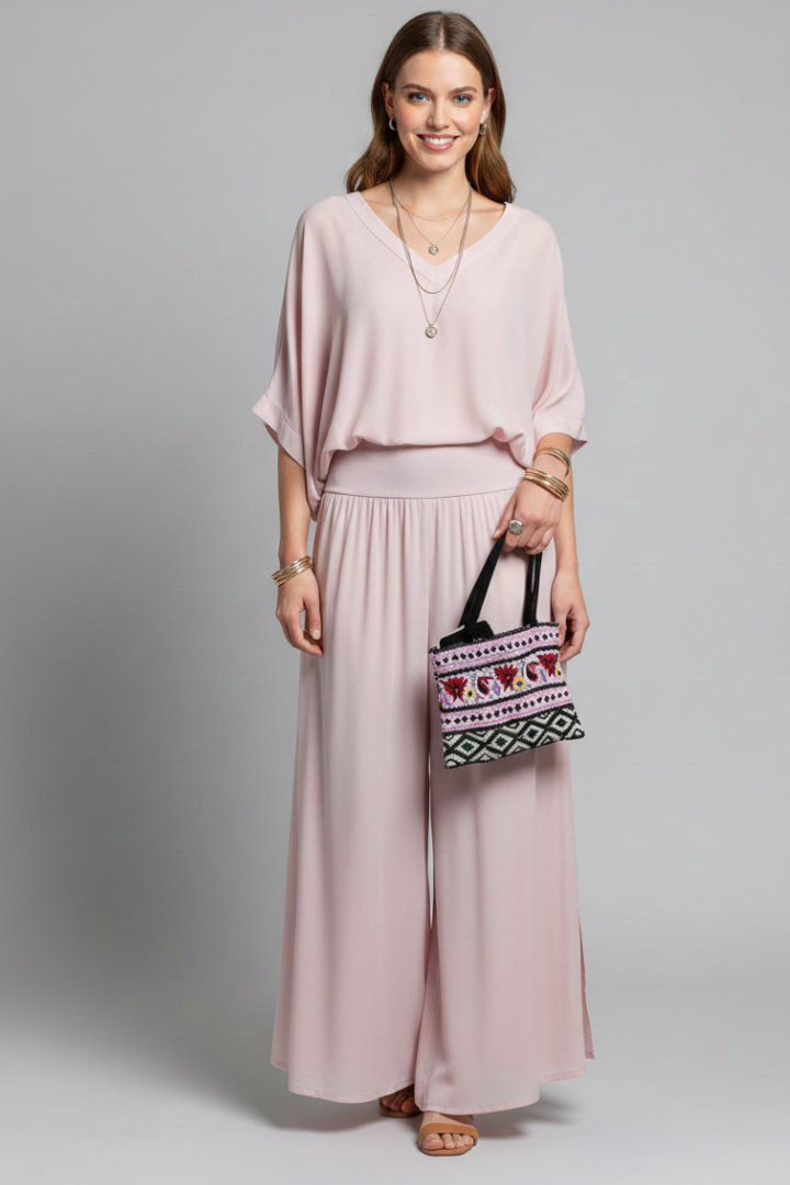Women’s Elegant Two-Piece Wide-Leg Set | Relaxed Fit