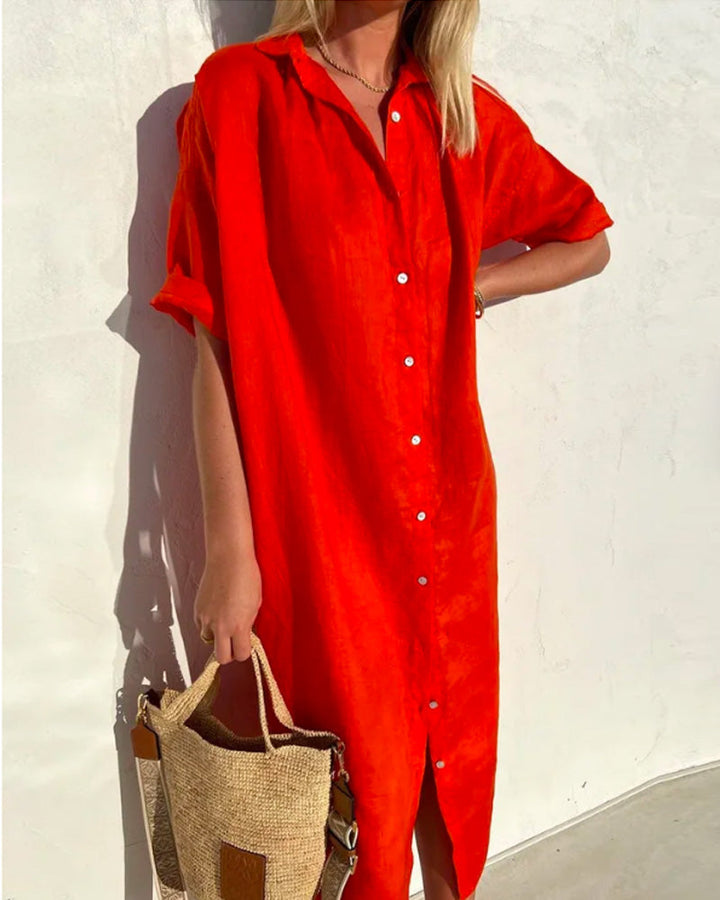 Women's Button Down Shirt Dress | Midi