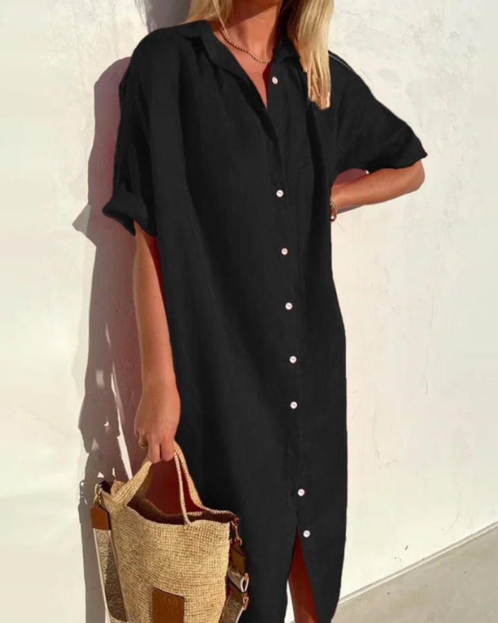 Women's Button Down Shirt Dress | Midi