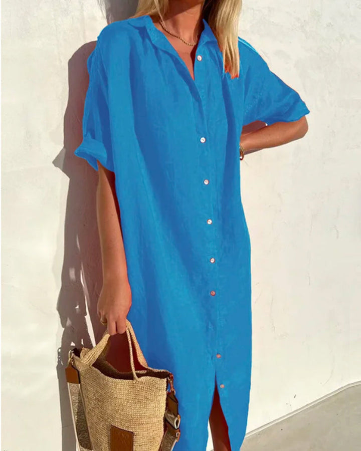 Women's Button Down Shirt Dress | Midi