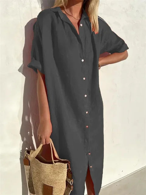 Women's Button Down Shirt Dress | Midi