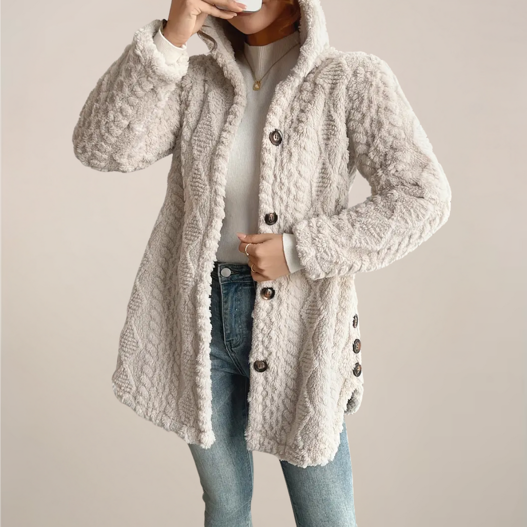 Women’s Textured Longline Hooded Cardigan | Open-Front