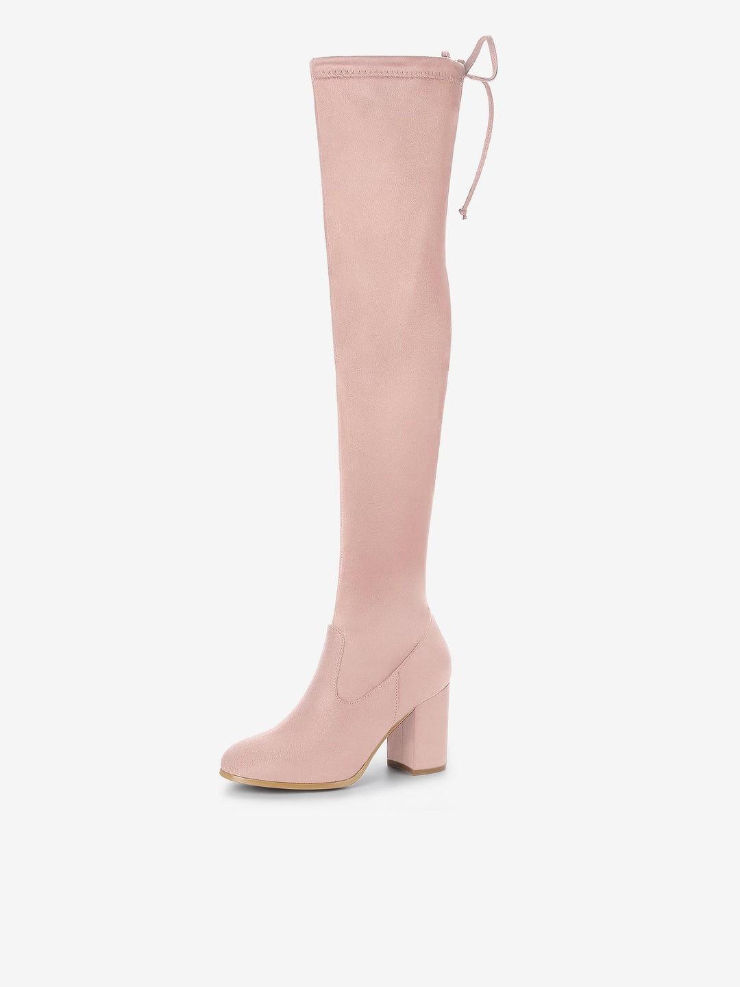Women's Zip Round Toe Over The Knee Boots | Heel
