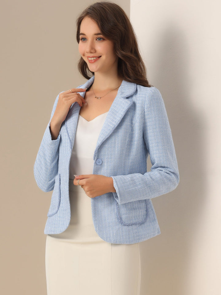 Blazer tricoté à manches longues et coupe ajustée pour femme | Texturé