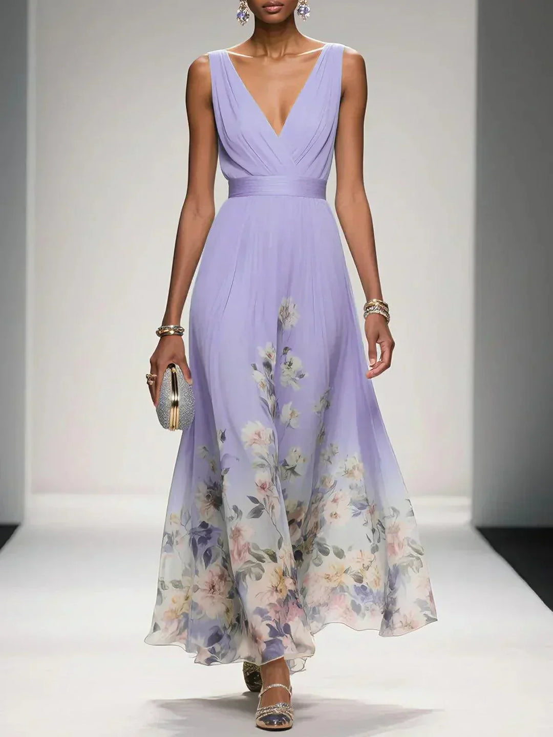Women's Floral Wedding Guest Dress | Maxi