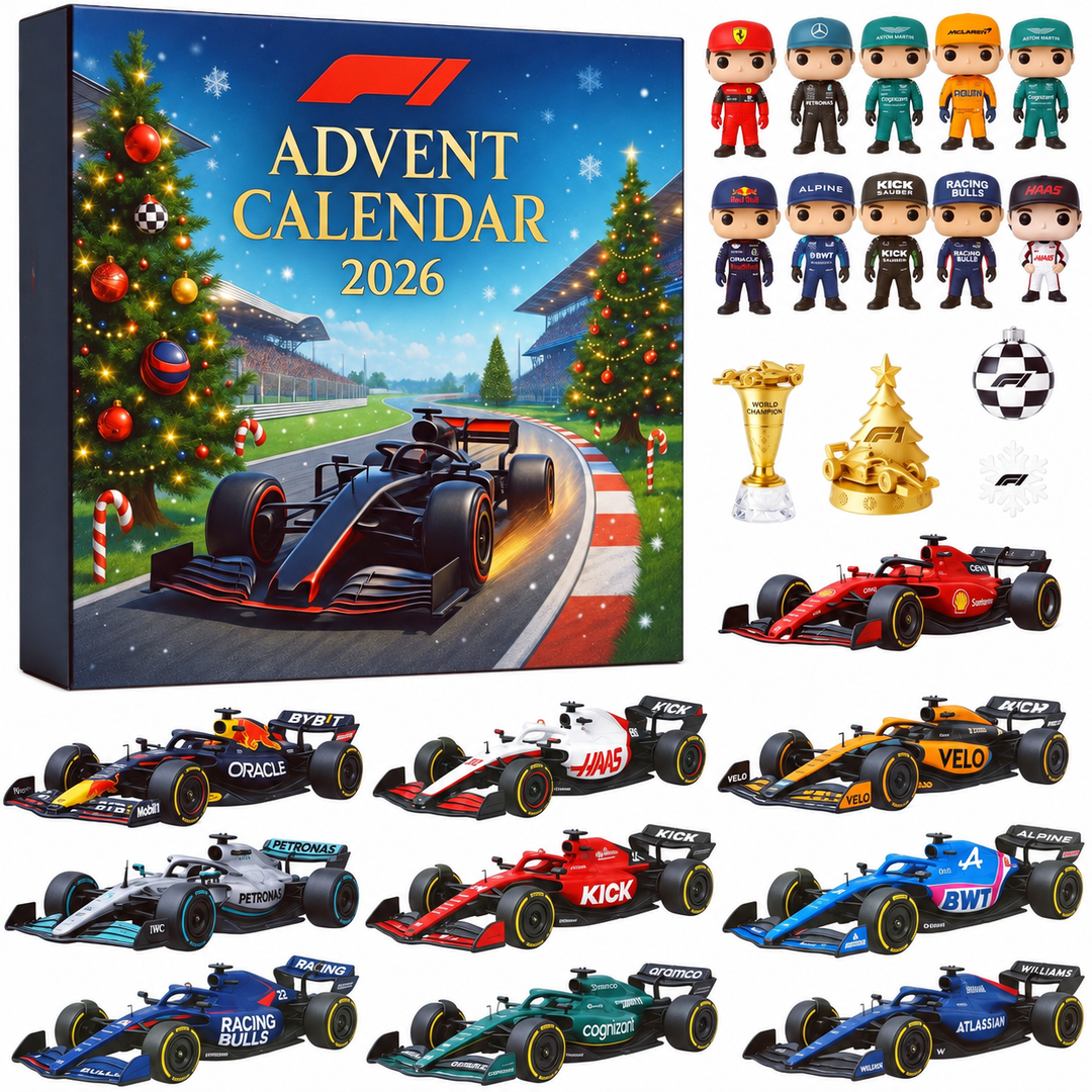 Calendrier de l’Avent de sport automobile avec voitures et figurines | Noël