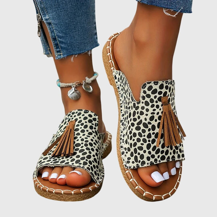 Women's Boho Slide Sandals | Tassel Detail