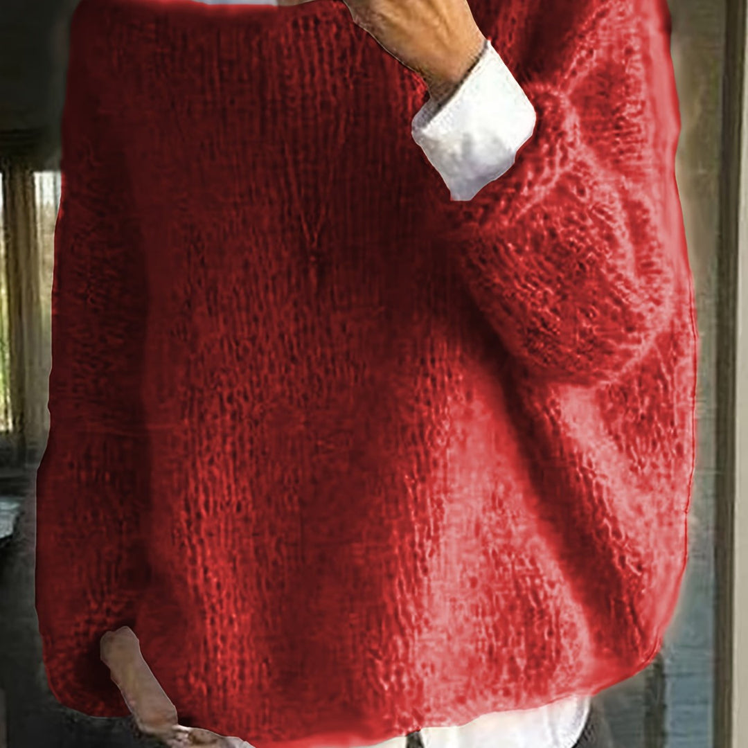 Pull en maille d'hiver pour femme à col bateau | oversize