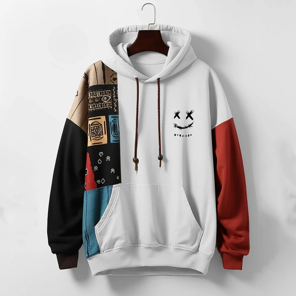 Sweat à capuche graphique streetwear pour homme | Hiver