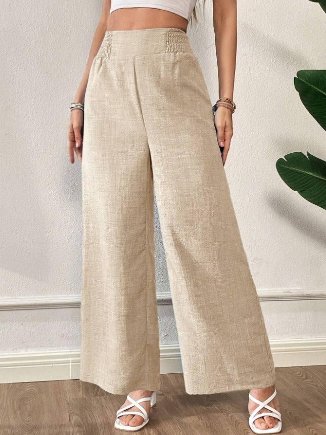 Women's Smocked Summer Trousers | Wide Leg