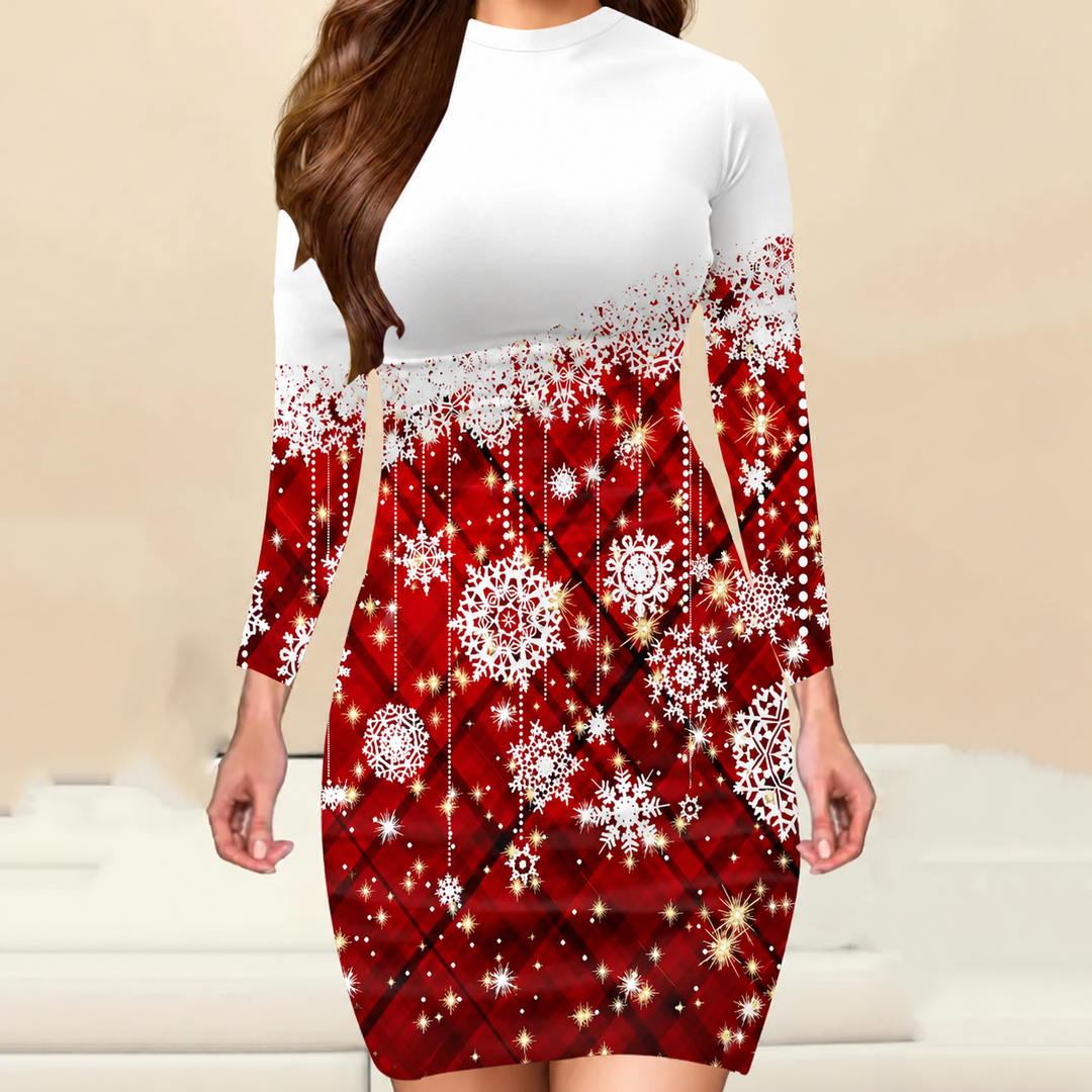 Women's Winter Christmas Mini Dress | Long Sleeve