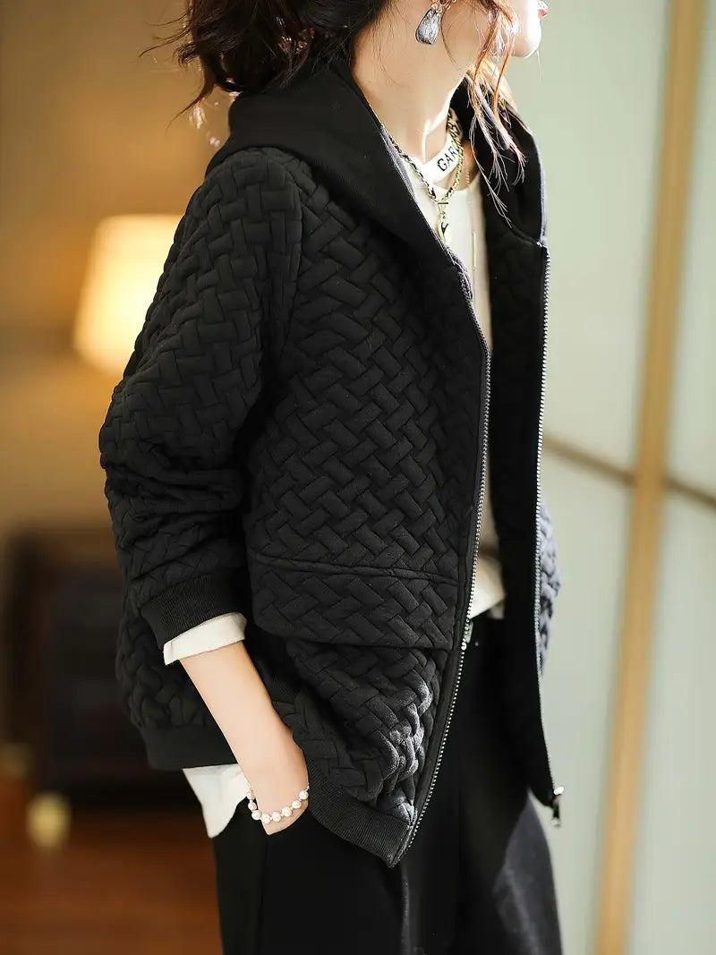 Women's Winter Hood Quilted Jacket | Zip Up