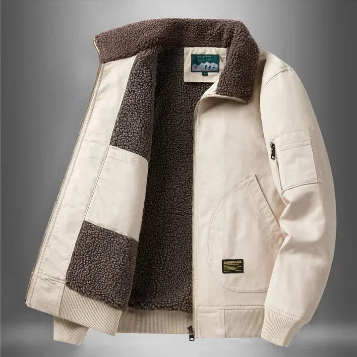 Veste d’hiver à col pour homme | zippée