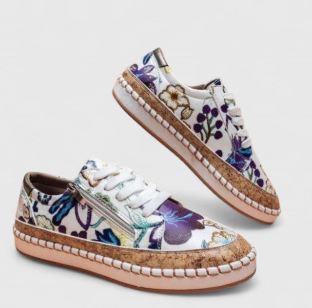 Women's Floral Flat Sneakers | Casual