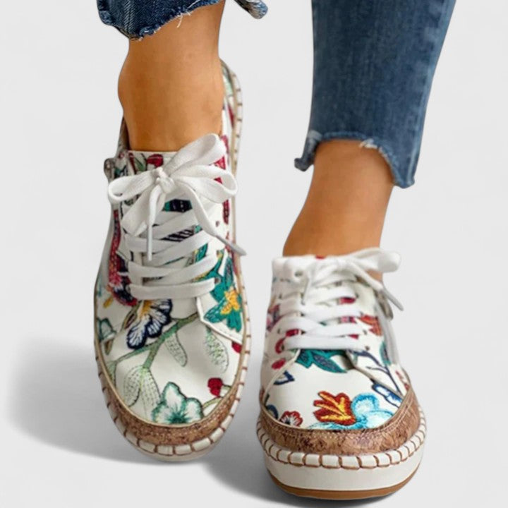 Women's Floral Flat Sneakers | Casual