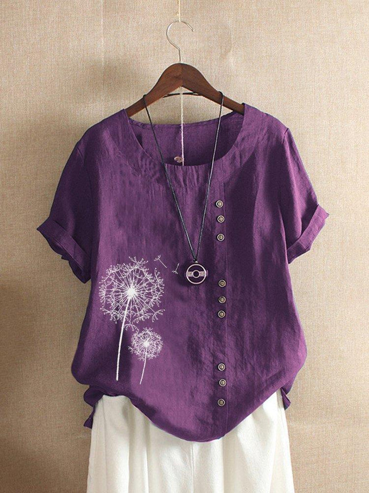 Women's Summer Round Neck Blouse | Short Sleeve