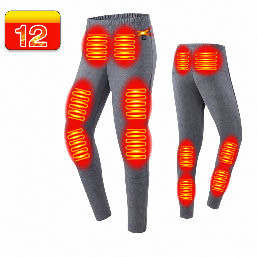 Ensemble de sous-vêtements thermiques chauffants unisexe avec haut à manches longues et caleçon long | ski