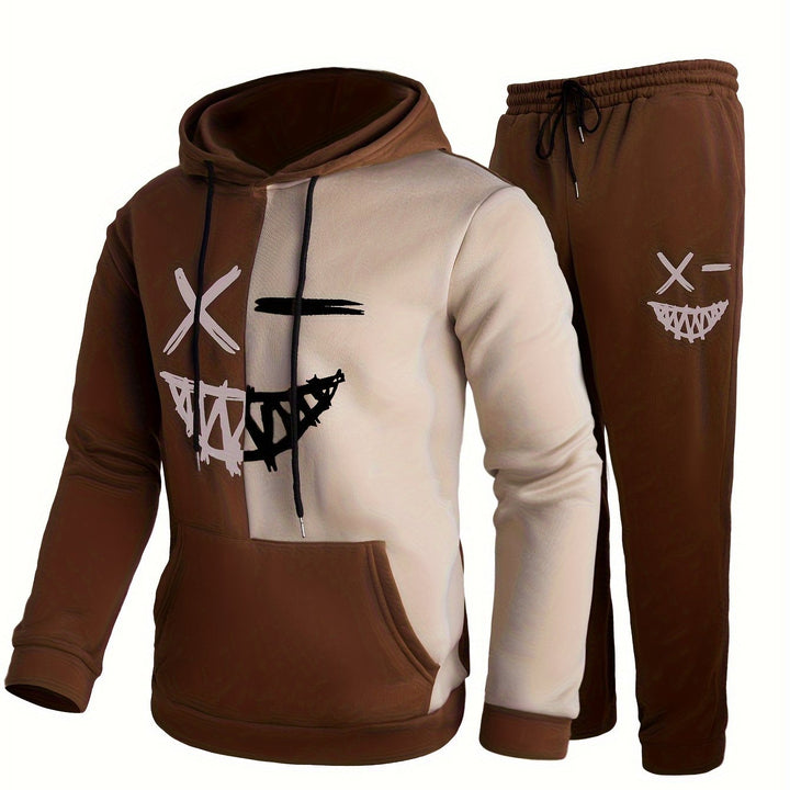 Ensemble de survêtement graphique pour homme | Manches longues | À capuche