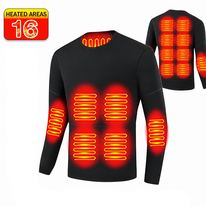 Ensemble de sous-vêtements thermiques chauffants unisexe avec haut à manches longues et caleçon long | ski