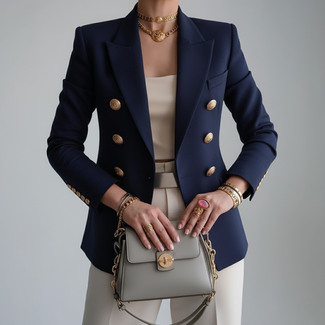 Women's Double Breasted Long Sleeves Blazer | Slim Fit