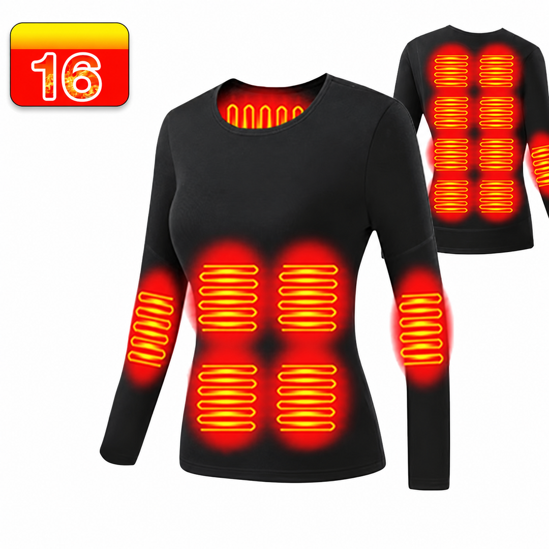 Ensemble de sous-vêtements thermiques chauffants unisexe avec haut à manches longues et caleçon long | ski