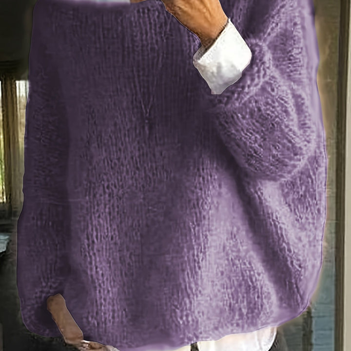 Pull en maille d'hiver pour femme à col bateau | oversize
