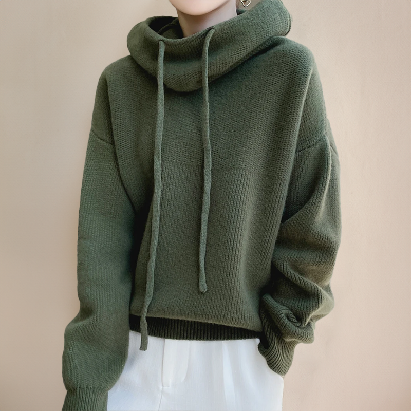 Women's Warm Oversized Knitted Hoodie | Winter
