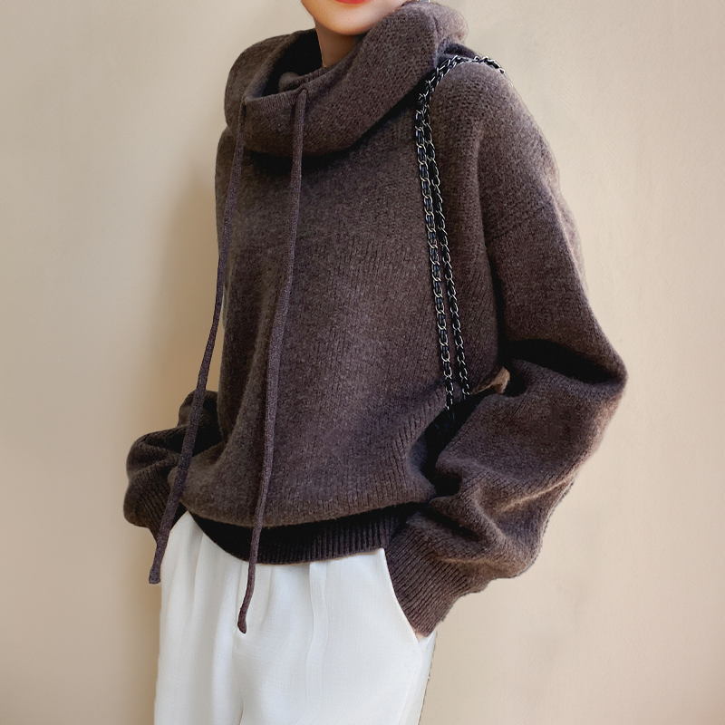 Women's Warm Oversized Knitted Hoodie | Winter