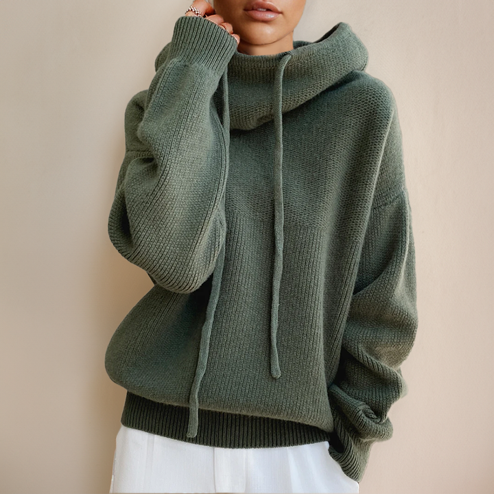 Women's Warm Oversized Knitted Hoodie | Winter
