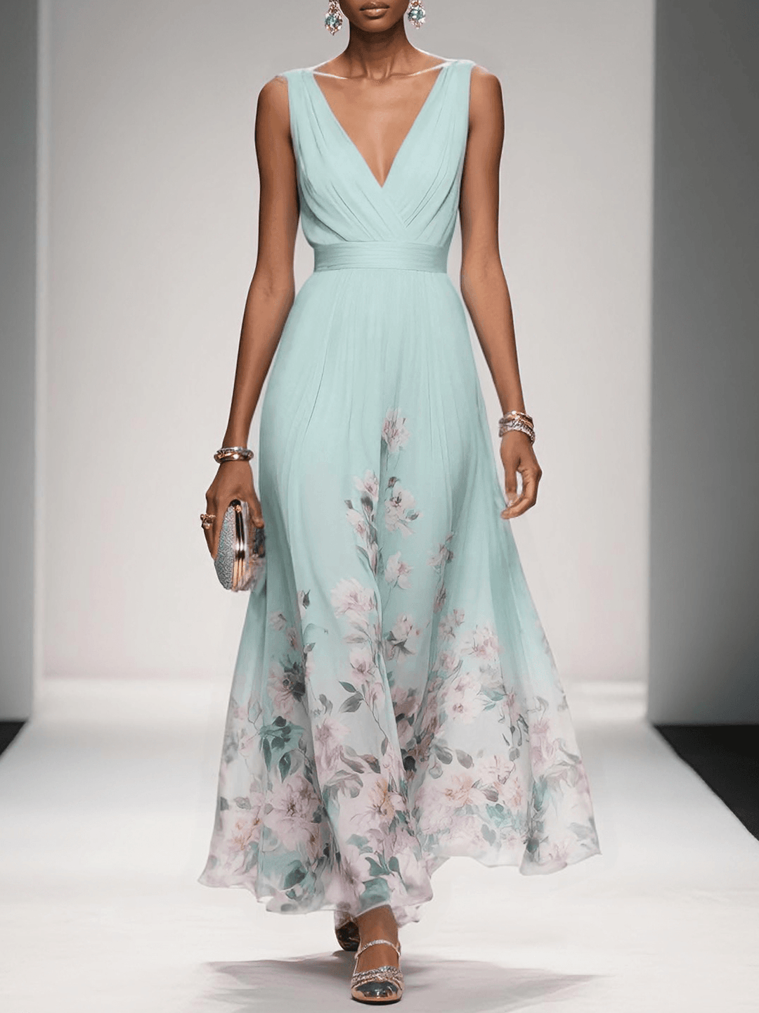 Women's Floral Wedding Guest Dress | Maxi
