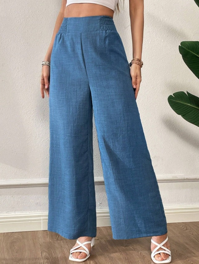 Women's Smocked Summer Trousers | Wide Leg