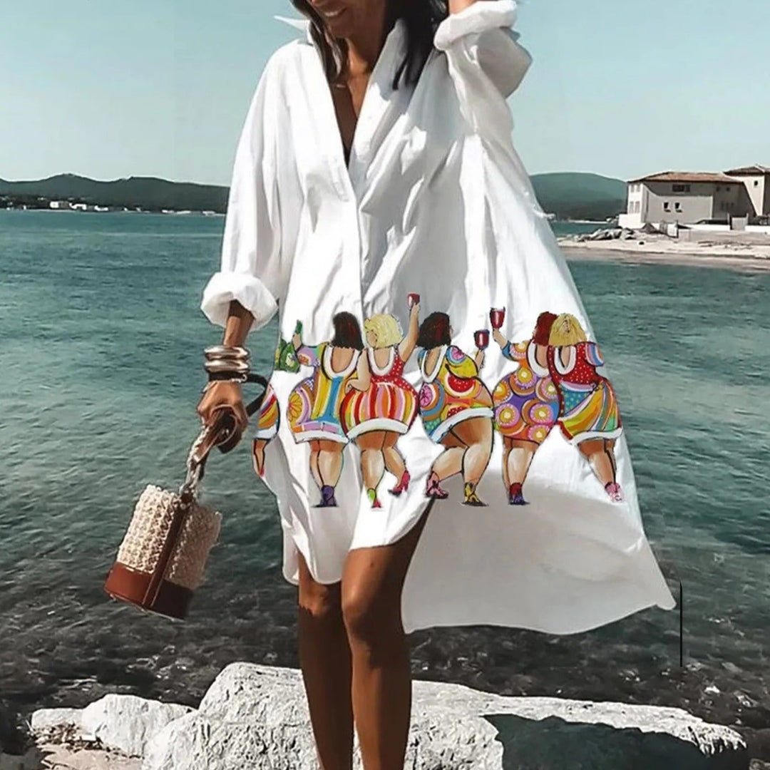 Women's Casual Shirt Summer Dress | Midi